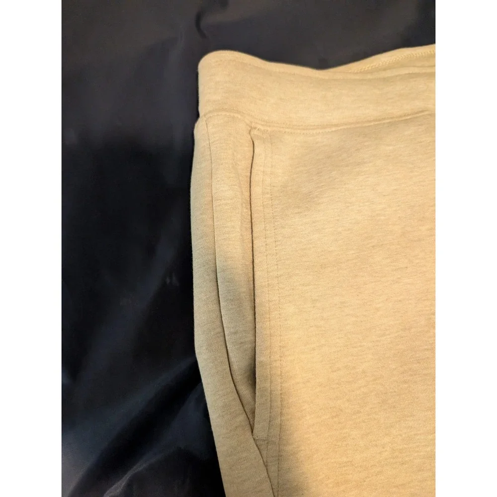 Polo Ralph Lauren Mens L Beige Cotton Fleece Jogger Pants Drawstring Tapered Leg